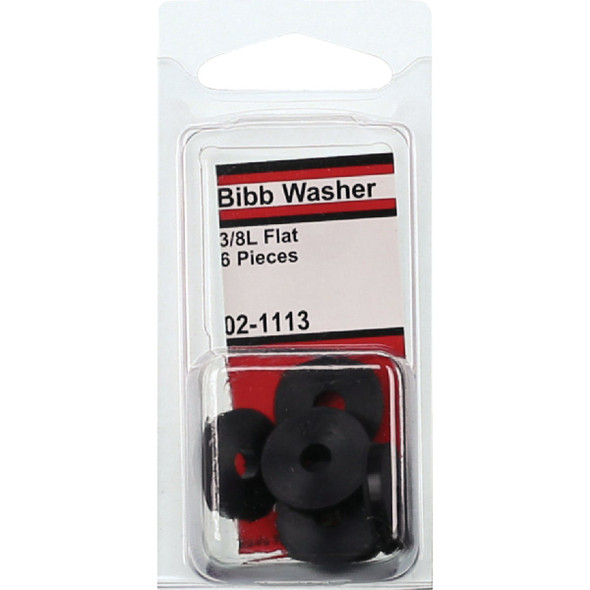 Lasco 11-16 In. Black 3-8L Flat Bibb Faucet Washer (6 Ct.) 02-1113 403268