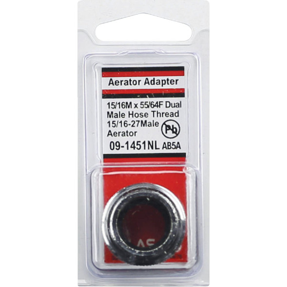 Lasco No Lead Dual Thread Male Faucet Adapter, Chrome-Plated 09-1451NL 403870