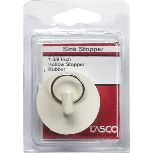Lasco Hollow 1-3-8 In. White Sink Rubber Drain Stopper 02-3207 401548
