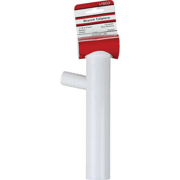 Lasco 1-1-2 In. OD x 8 In. White Dishwasher Tailpiece 03-4331 402030