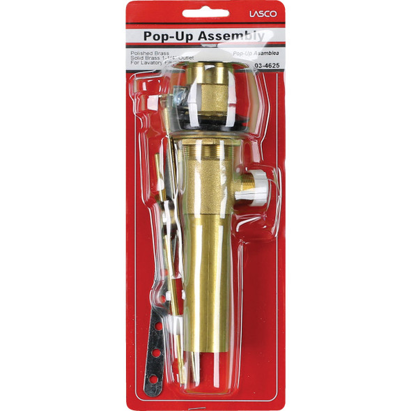 Lasco 1-1-4 In. Polished Brass Pop-Up Assembly 03-4625 402201