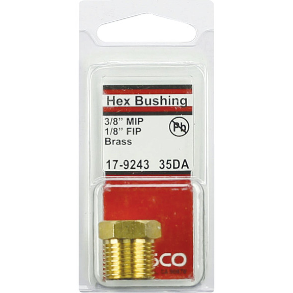Lasco 3-8 In. MPT x 1-8 In. FPT Brass Hex Bushing 17-9243 402944