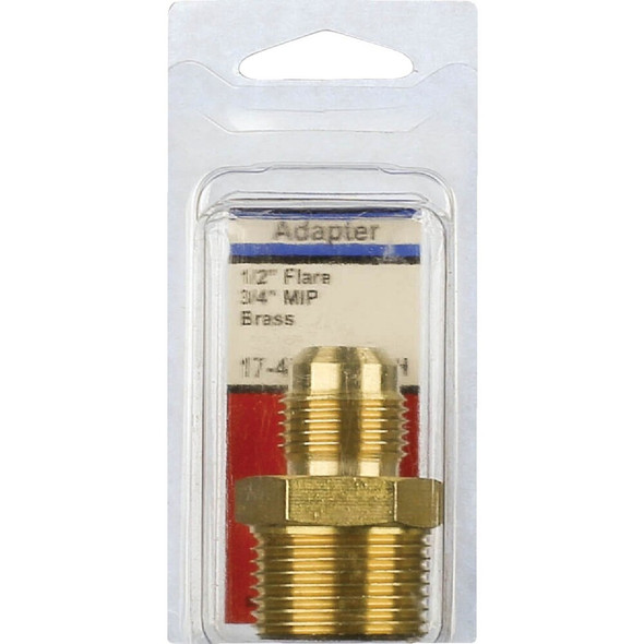 Lasco 1-2 In. M X 3-4 In. MPT Brass Flare Adapter 17-4851 402537