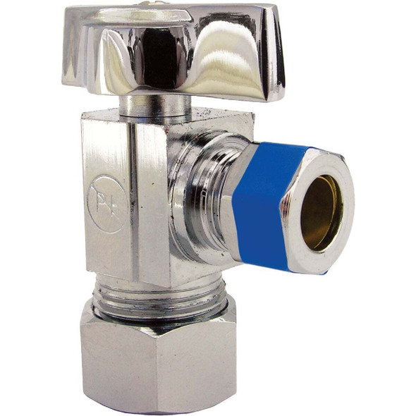 Lasco 5/8 In. Copper C Inlet x 3/8 In. C Outlet 1/4 Turn Angle Valve 06-9211