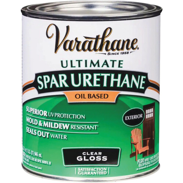 Varathane Gloss Clear Low VOC Exterior Spar Urethane, 1 Qt. 242180H 786220
