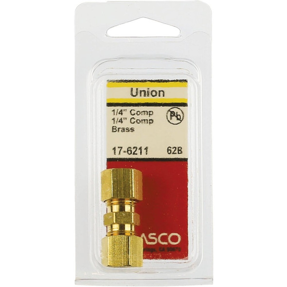 Lasco 1-4 In. x 1-4 In. Brass Compression Union 17-6211 402725