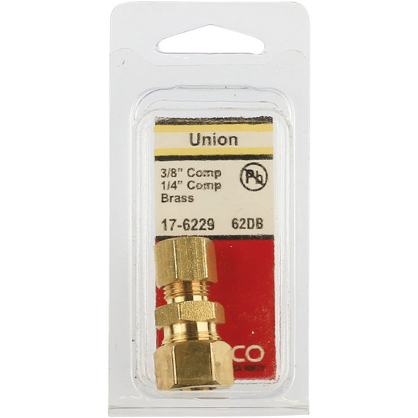Lasco 3/8 In. x 1/4 In. Brass Reducing Compression Union Lasco 3/8 In. x 1/4 In. Brass Reducing Compression Union