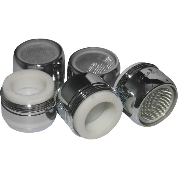 Lasco 1.2 GPM 55/64 In. Male Dual Thread Aerator, Chrome-Plated (5-Pack) 09-8017