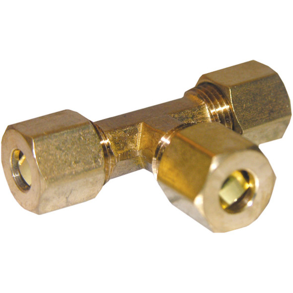 Lasco 1/4 In. x 1/4 In. x 1/4 In. Compression Brass Tee 17-6411 Lasco 1/4 In. x 1/4 In. x 1/4 In. Compression Brass Tee 17-6411