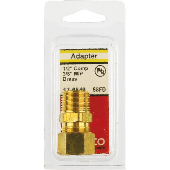 Lasco 1-2 In. C x 3-8 In. MPT Brass Compression Adapter 17-6849 402927