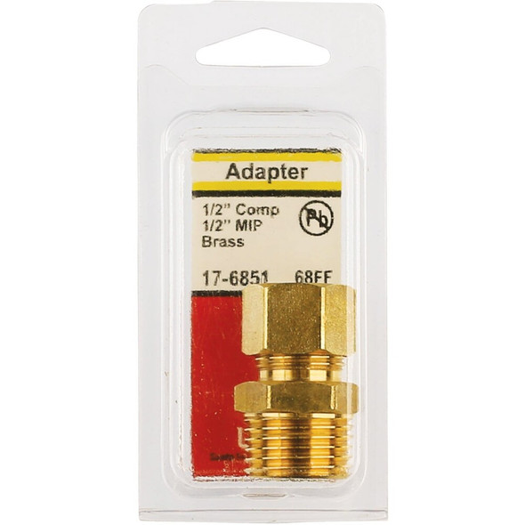 Lasco 1-2 In. C x 1-2 In. MPT Brass Compression Adapter 17-6851 402930