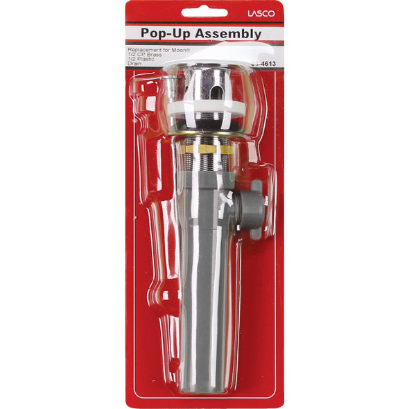 Lasco 1-1-4 In. Chrome-Plated-Plastic Moen Style Pop-Up Assembly 03-4613 402196