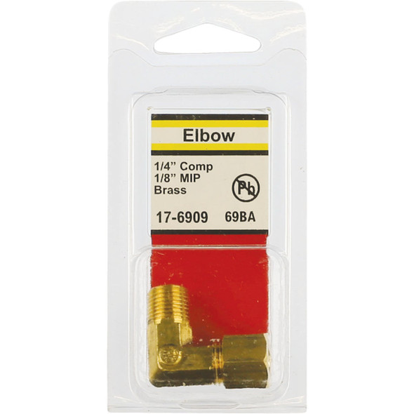 Lasco 1-4 In. C x 1-8 In. MPT 90 Deg. Compression Brass Elbow (1-4 Bend) 17-6909 402946