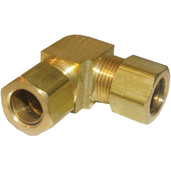 Lasco 1/2 In. 90 Deg. Compression Brass Elbow (1/4 Bend) 17-6549