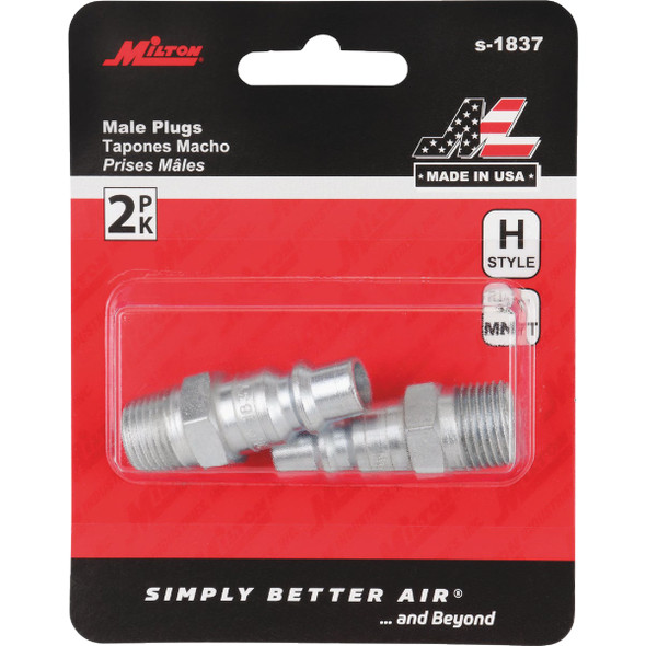 Milton 3/8 In. NPT H-Style Male Steel-Plated Plug S-1837