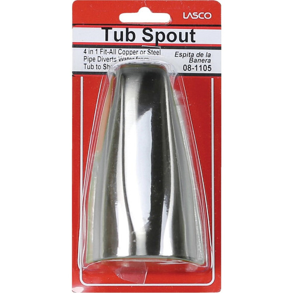 Lasco 4-Way Satin Nickel Bathtub Spout with Diverter 08-1105 404117