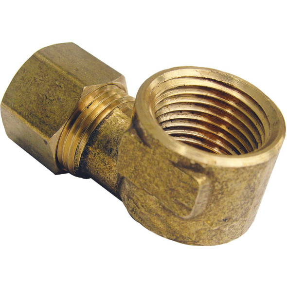 Lasco 3/8 In. C x 1/2 In. FPT 90 Deg. Compression Brass Elbow (1/4 Bend) 17-7033 Lasco 3/8 In. C x 1/2 In. FPT 90 Deg. Compression Brass Elbow (1/4 Bend) 17-7033