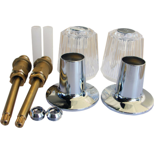 Lasco Price Pfister 2-Valve Round Clear Tub & Shower Handle Kit 01-9071