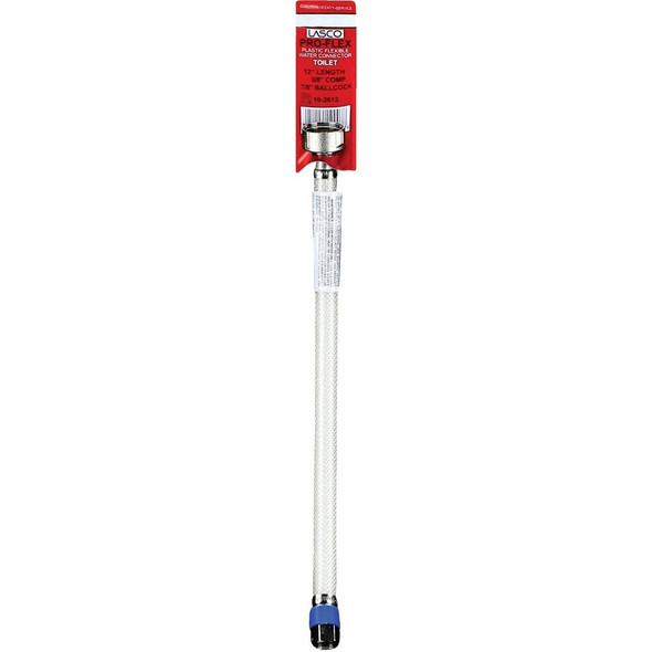 Lasco 3-8 In. C x 7-8 In. BC x 12 In. L Poly Braided Vinyl Toilet Connector 10-2613 402878