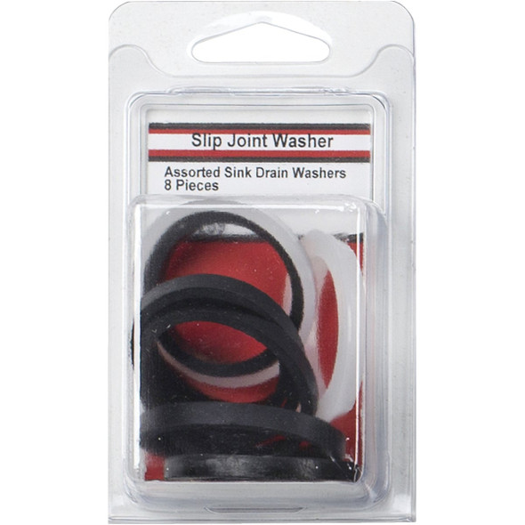 Lasco Assorted Sizes White & Black Plastic & Rubber Slip Joint Washer (8-Pack) 02-2289 401341