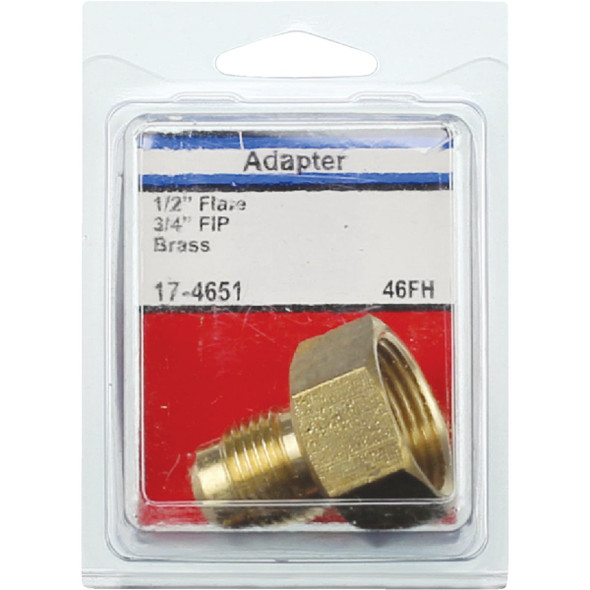 Lasco 1/2 In. M x 3/4 In. FPT Brass Flare Adapter Lasco 1/2 In. M x 3/4 In. FPT Brass Flare Adapter