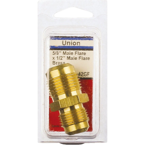 Lasco 5-8 In. x 1-2 In. Brass Reducing Flare Union 17-4255 403063