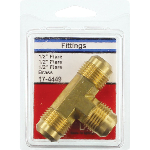 Lasco 1-2 In. M Flare Brass Tee 17-4449 403072