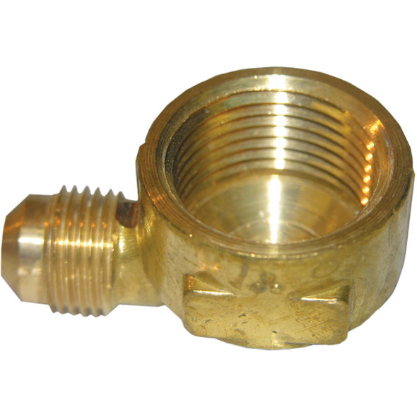Lasco 3/8 In. MFL x 1/2 In. FPT 90 Deg. Flare Brass Elbow (1/4 Bend) 17-5033