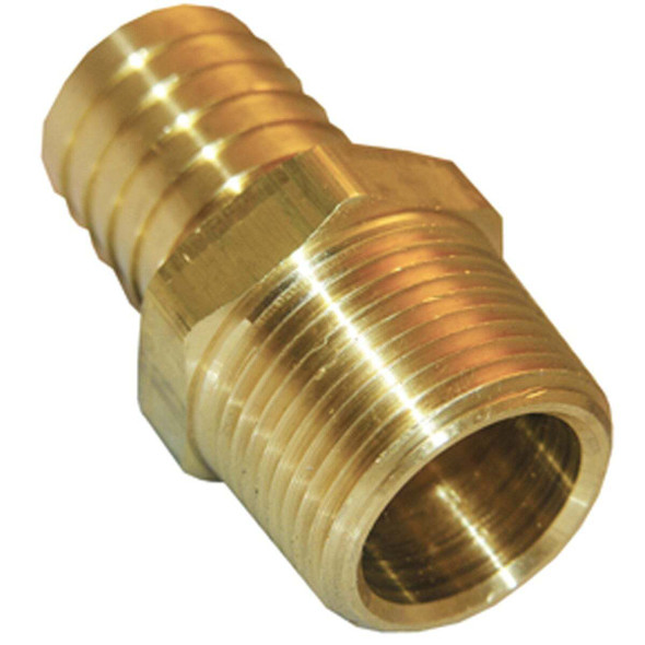 Lasco 1/2 In. MPT x 3/8 In. Brass Hose Barb Adapter 17-7749