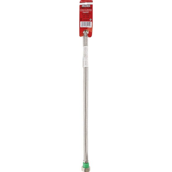 Lasco 1/2 In. IPS x 1/2 In. IPS x 16 In. L Braided Stainless Steel Flex Line Faucet Connector Lasco 1/2 In. IPS x 1/2 In. IPS x 16 In. L Braided Stainless Steel Flex Line Faucet Connector