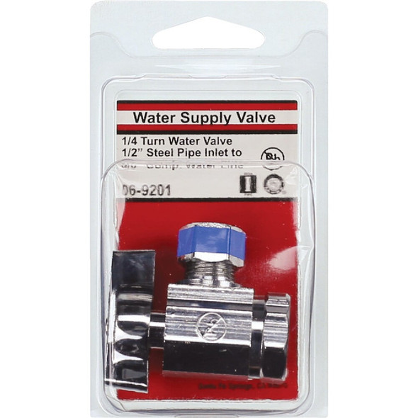 Lasco 1-2 In. IP Inlet x 3-8 In. C Outlet 1-4 Turn Angle Valve 06-9201 402584