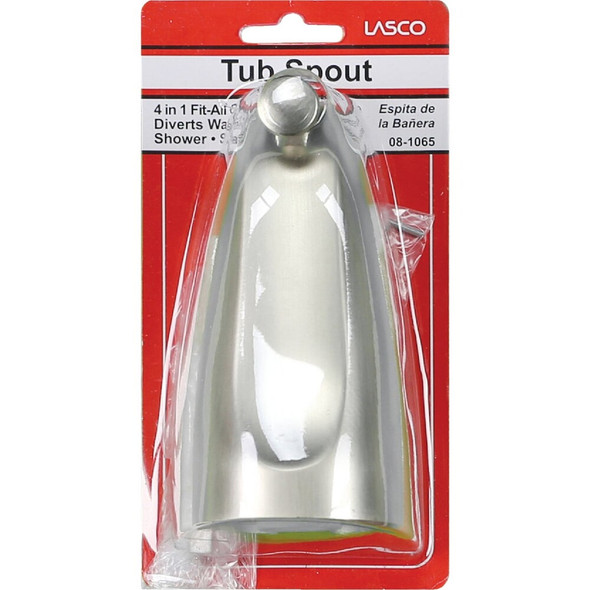 Lasco 4-Way Satin Nickel Bathtub Spout with Diverter 08-1065 404105
