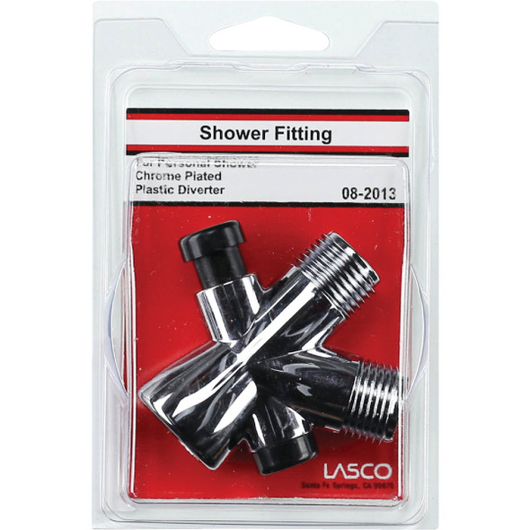 Lasco 1-2 In. Turn Lever Chrome Plastic Shower Diverter 08-2013 404135