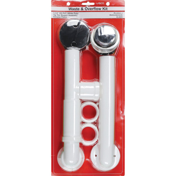 Lasco PVC Bath Drain with Polished Chrome Trim and Waste & Overflow Lasco PVC Bath Drain with Polished Chrome Trim and Waste & Overflow