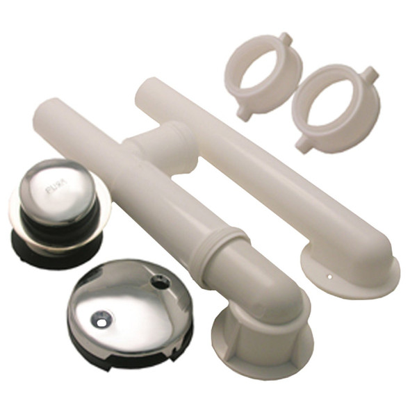 Lasco PVC Bath Drain with Polished Chrome Trim and Waste & Overflow 03-4955