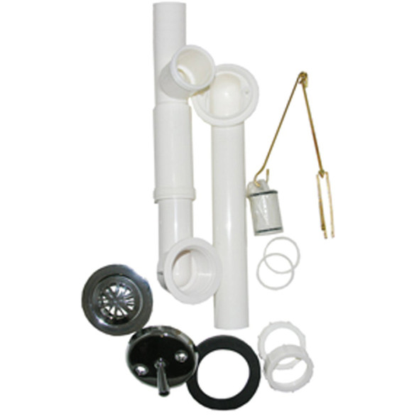 Lasco PVC Trip Lever Bath Drain with Chrome Plated Trim  03-4957