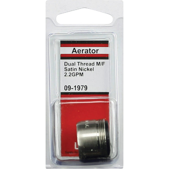 Lasco 2.2 GPM Dual Thread Aerator, Satin Nickel 09-1979 403929