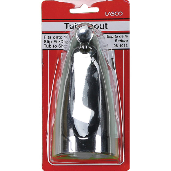 Lasco 5-8 In. Slip-Fit Chrome Bathtub Spout with Diverter 08-1013 404079