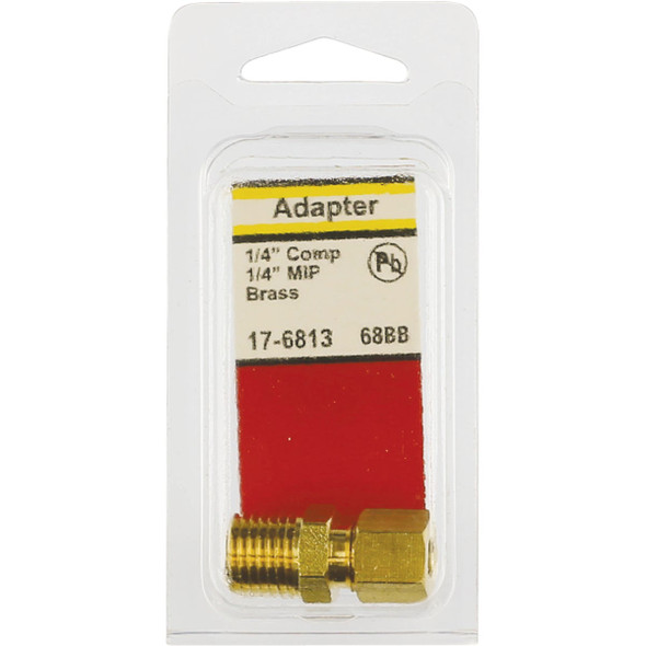 Lasco 1-4 In. C x 1-4 In. MPT Brass Compression Adapter 17-6813 402886
