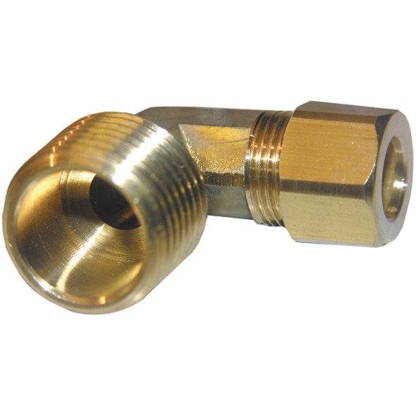 Lasco 3/8 In. C x 1/2 In. MPT 90 Deg. Compression Brass Elbow (1/4 Bend) 17-6933