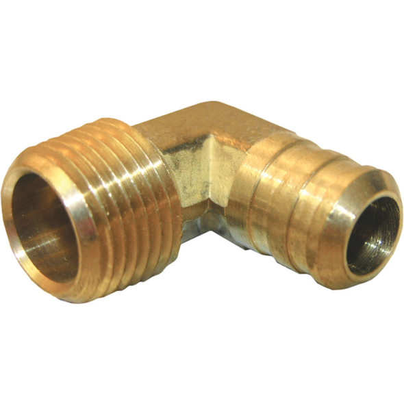 Lasco 1/2 In. MPT x 5/8 In. Hose Barbed 90 Deg. Brass Elbow (1/4 Bend) 17-7917