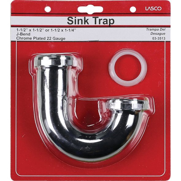 Lasco 1-1-2 In. or 1-1-4 In. Chrome Plated J-Bend 03-3513 403730