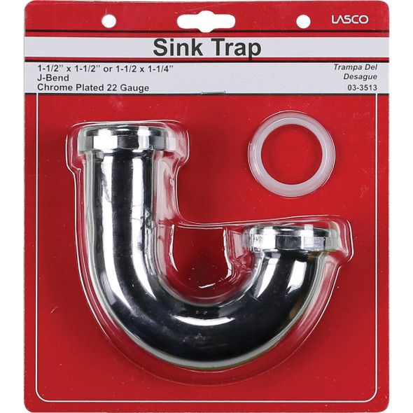 Lasco 1-1-2 In. or 1-1-4 In. Chrome Plated J-Bend 03-3513 403730