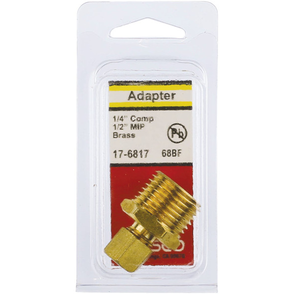 Lasco 1-4 In. C x 1-2 In. MPT Brass Compression Adapter 17-6817 402895