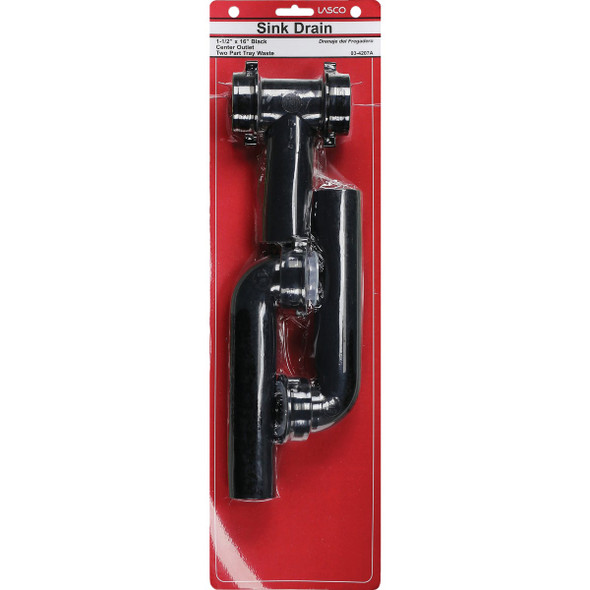 Lasco 1-1/2 In. x 16 In. Black Plastic Center Outlet Waste Lasco 1-1/2 In. x 16 In. Black Plastic Center Outlet Waste