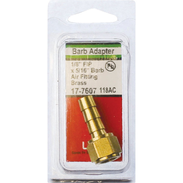 Lasco 1-8 In. FPT X 5-16 In. Brass Hose Barb Adapter 17-7607 403022