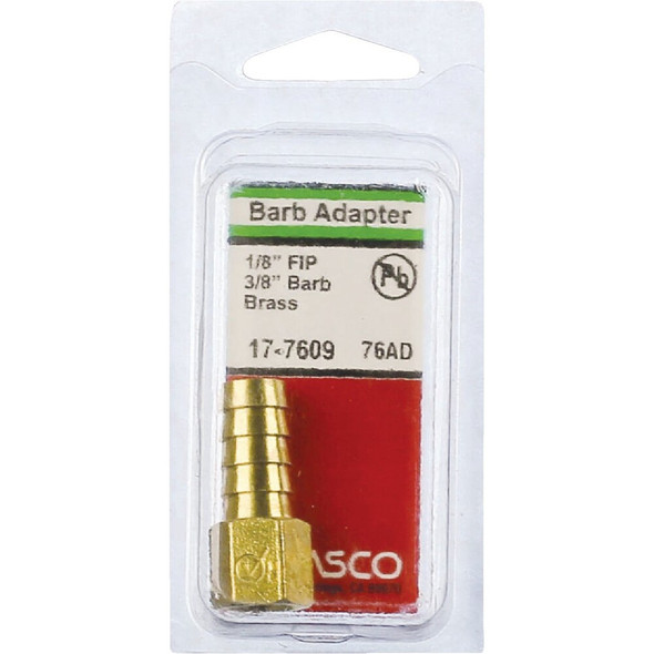 Lasco 1-8 In. FPT X 3-8 In. Brass Hose Barb Adapter 17-7609 403025