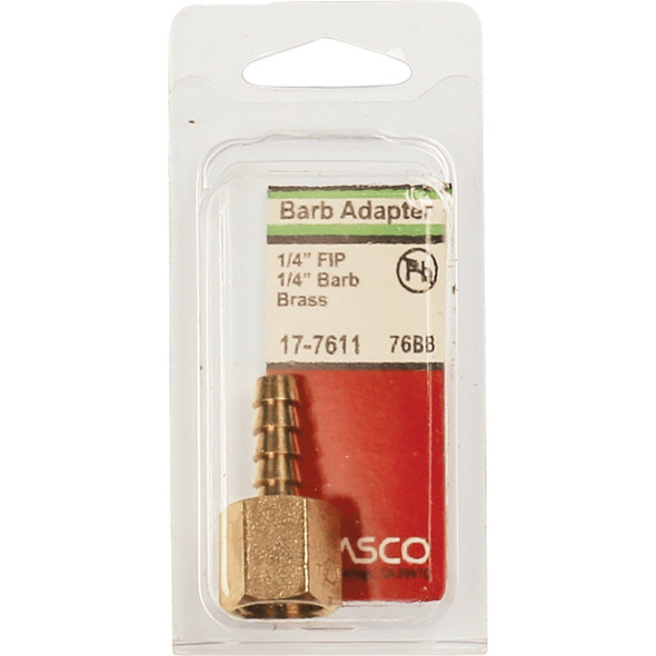 Lasco 1-4 In. FPT x 1-4 In. Brass Hose Barb Adapter 17-7611 403028