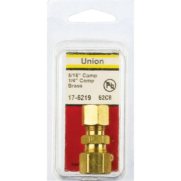 Lasco 5-16 In. x 1-4 In. Brass Reducing Compression Union 17-6219 402728