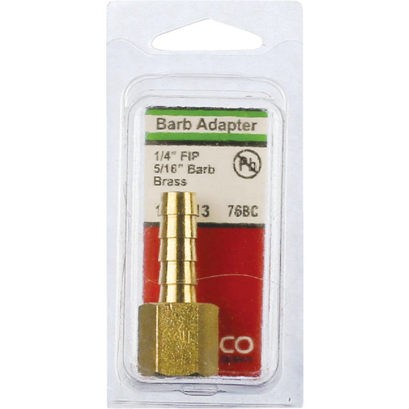 Lasco 1-4 In. FPT x 5-16 In. Brass Hose Barb Adapter 17-7613 403031